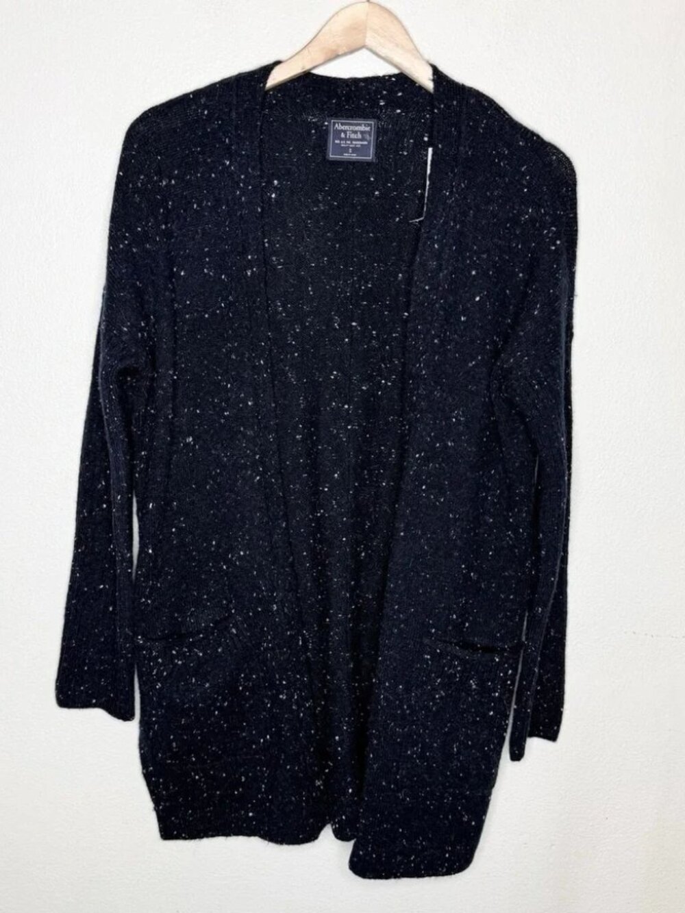 New Abercrombie And Fitch Blue Speckled Longline Cardigan Sweater Womens Small